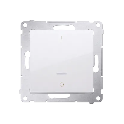 Schalter zweipolig mit LED und Aufdruck Weiß Kontakt Simon 54 Premium DW2L.01/11