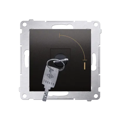 Schlüsselschalter 1polig „0-I” Anthrazit Kontakt Simon 54 Premium DW1K.01/48