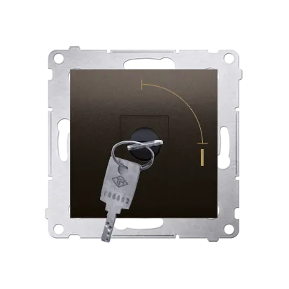 Schlüsselschalter 1polig „0-I” Braun Kontakt Simon 54 Premium DW1K.01/46