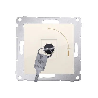Schlüsselschalter 1polig „0-I” Cremeweiß Kontakt Simon 54 Premium DW1K.01/41
