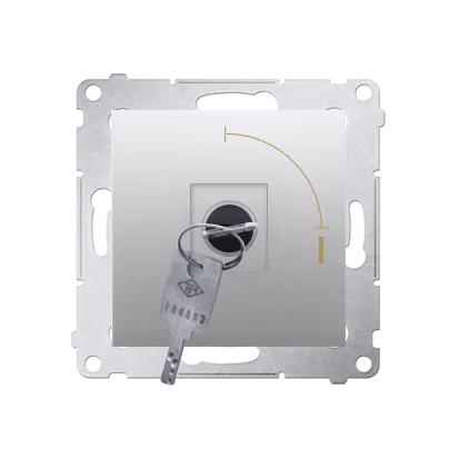 Schlüsselschalter 1polig „0-I” Silber Kontakt Simon 54 Premium DP1K.01/43