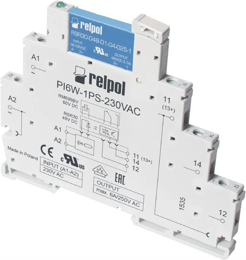 Schnittstellenrelais mit schmalem Profil: 1Z - ein 2 A Transistorausgang. PIR6W-1PS-24VDC-O