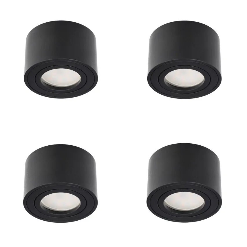 Set 4x ZALDA OV Schwarz IP20 EDO777450 + 4x GARI LED INSERT 4.8W 3000K EDO777639, EDO Solutions8W LED 3000K INSERT EDO