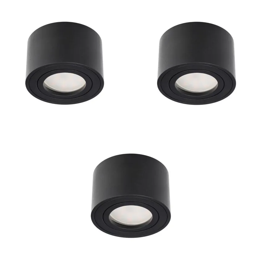 Set aus 3x ZALDA OV Black IP20 EDO777450 + 3x GARI LED INSERT 4,8W 3000K EDO777639, EDO Solutions