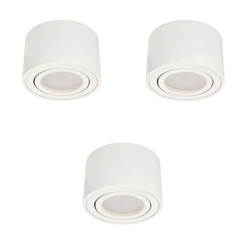 Set aus 3x ZALDA OV Weiß IP20 EDO777451 + 3x GARI LED INSERT 4,8W 3000K EDO777639, EDO Solutions