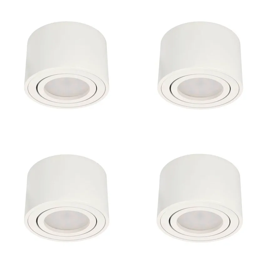 Set aus 4x ZALDA OV Weiß IP20 EDO777451 + 4x GARI LED INSERT 4.8W 4000K EDO777640, EDO Solutions