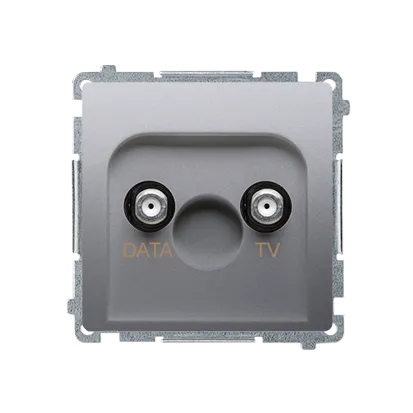 TV-DATA Antennendose Anschlussdämpfung 5dB inox met. Kontakt Simon BMAD1.01/21