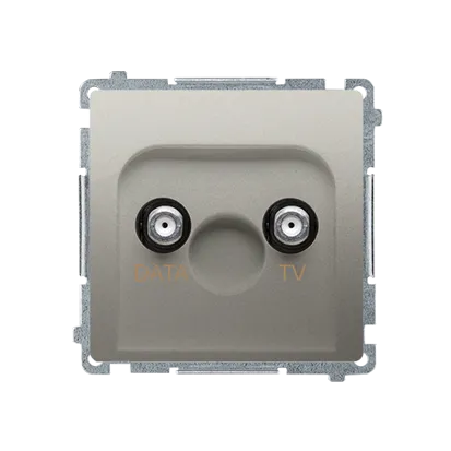 TV-DATA Antennendose Anschlussdämpfung 5dB satin met. Kontakt Simon BMAD1.01/29