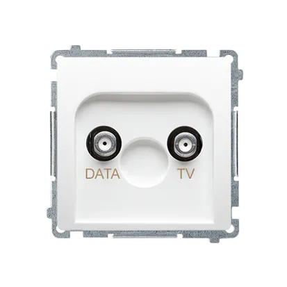 TV-DATA Antennendose Anschlussdämpfung 5dB weiß glänzend Kontakt Simon BMAD1.01/11