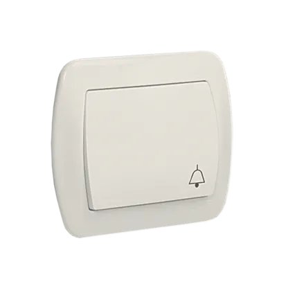 Taster 1fach 10AX mit Aufdruck "Klingel" beige matt Kontakt Simon AD1/12