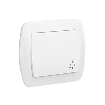 Taster 1fach 10AX mit Aufdruck "Klingel" weiß glänzend Kontakt Simon AD1/11