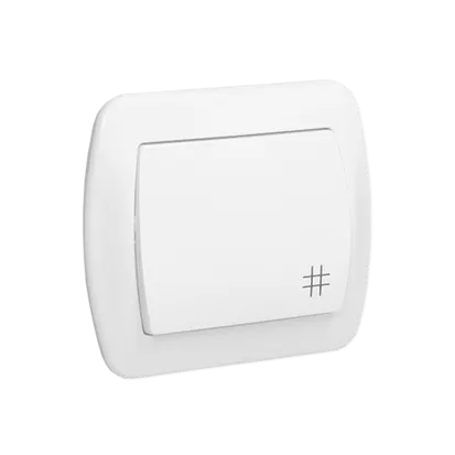 Taster 1fach 10AX mit Aufdruck "Treppe" weiß glänzend Kontakt Simon AW7/11