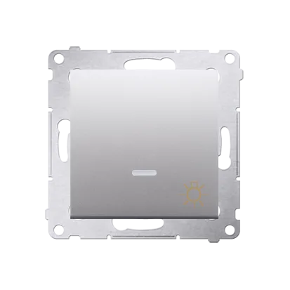 Taster 1fach (Modul) mit Aufdruck "Licht" und LED Silber Kontakt Simon 54 Premium DS1L.01/43
