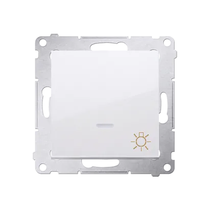 Taster 1fach (Modul) mit Aufdruck "Licht" und LED Weiß Kontakt Simon 54 Premium DS1L.01/11