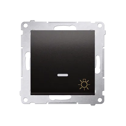 Taster 1fach (Modul) mit Aufdruck "Licht" und LED anthrazit matt Kontakt Simon 54 Premium DS1L.01/48
