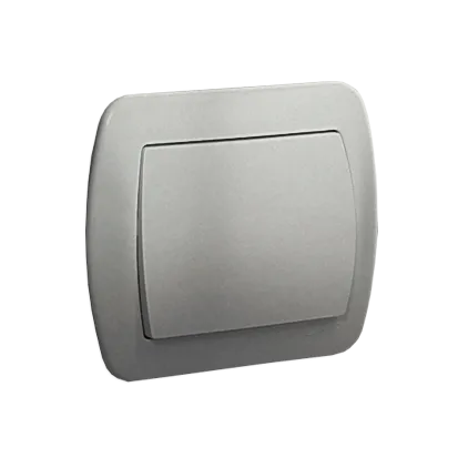 Taster/ Schließer 1polig silber met. 10AX Kontakt Simon AW1/26