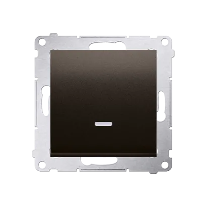 Taster Wechsler (Modul) 1 polig mit LED und Braun Kontakt Simon 54 Premium DP1L.01/46