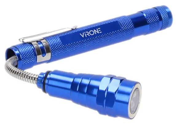 Teleskop-Taschenlampe 17-57 cm, 3 LEDs, 4 x LR44, biegsamer Kopf, Magnet