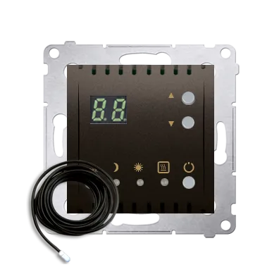 Temperaturregler mit Display mit Außensenor barun matt 230V 16A Kontakt Simon DTRNSZ.01/46