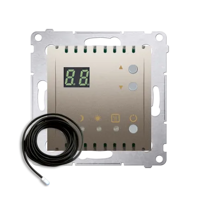 Temperaturregler mit Display mit Außensenor silber matt 230V 16A Kontakt Simon DTRNSZ.01/43