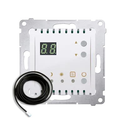 Temperaturregler mit Display mit Außensenor weiß 230V 16A Kontakt Simon DTRNSZ.01/11