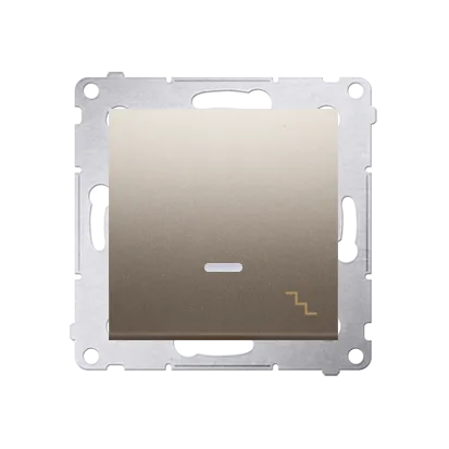 Treppenschalter (Modul) mit Aufdruck und Beleuchtung Gold Kontakt Simon 54 Premium DW6L.01/44