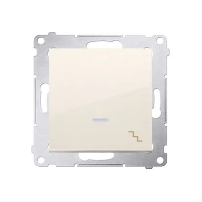 Treppenschalter (Modul) mit Aufdruck und Beleuchtung cremeweiß Kontakt Simon 54 Premium DW6L.01/41