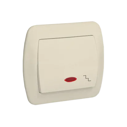 Treppentaster 1fach 10AX beige matt beleuchtet Kontakt Simon AW6L/12