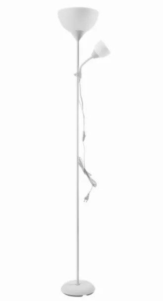 URLAR Stehleuchte, 175 cm, max 25W E27, max 25W E14, weiß