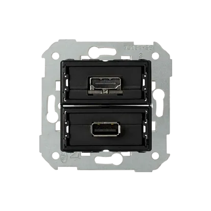 USB + HDMI-Dose V1.4 weiblicher HDMI-Winkelanschluss Simon 82