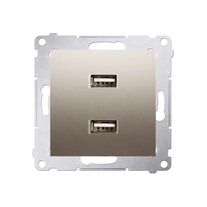 USB-Ladegerät Einsatz 2fach 2.1A 5V DC gold matt Simon 54 Premium Kontakt Simon DC2USB.01/44
