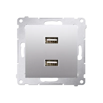 USB-Ladegerät Einsatz 2fach 2.1A 5V DC silber matt Simon 54 Premium Kontakt Simon DC2USB.01/43