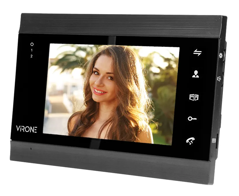 Videomonitor, freihändig, Farbe, LCD 7", WiFi + Telefon APP, mit TF-Speicherkartenslot, Gate Control, schwarz, zur Erweiterung der VIFIS Full HD Palette