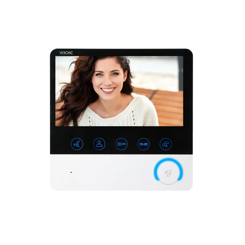 Videomonitor ohne Headset, Farbe, LCD 7", Gate-Steuerung, Intekom, mit TF-Speicherkartenslot, zur Erweiterung von Geräten der CETI-Serie
