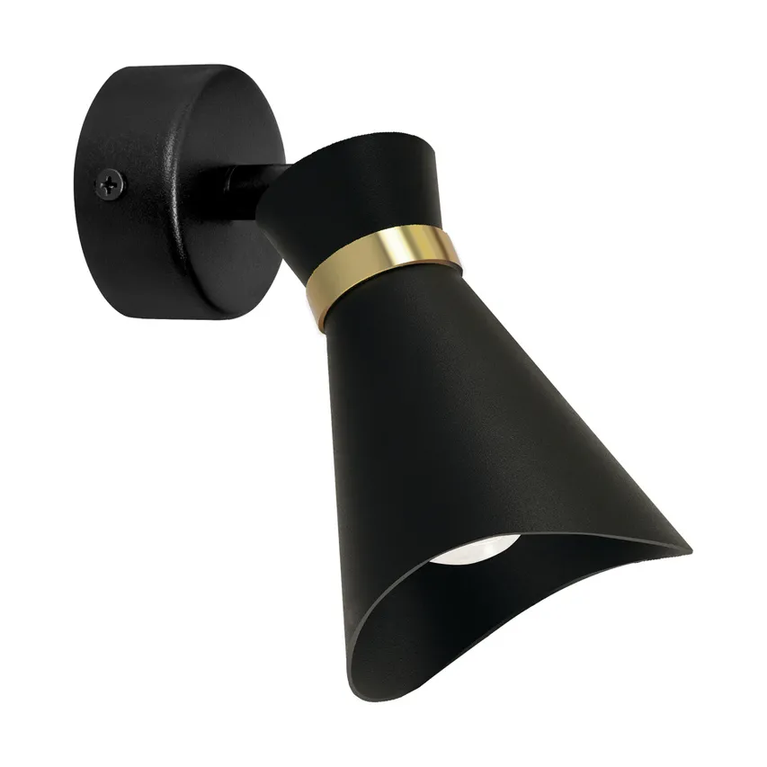Wandleuchte LORETA SPT E14 schwarz/gold 35W IP20