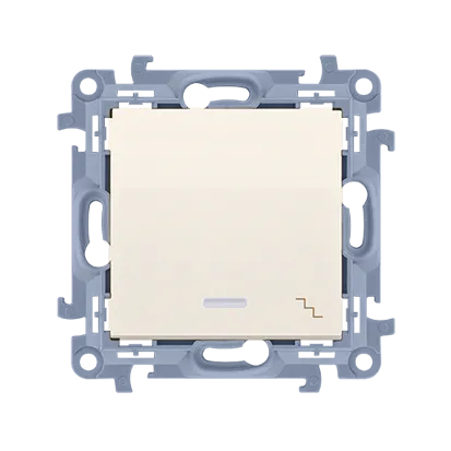 Wechselschalter mit LED-Beleuchtung (Modul) 10AX 250V cremefarben Simon 10
