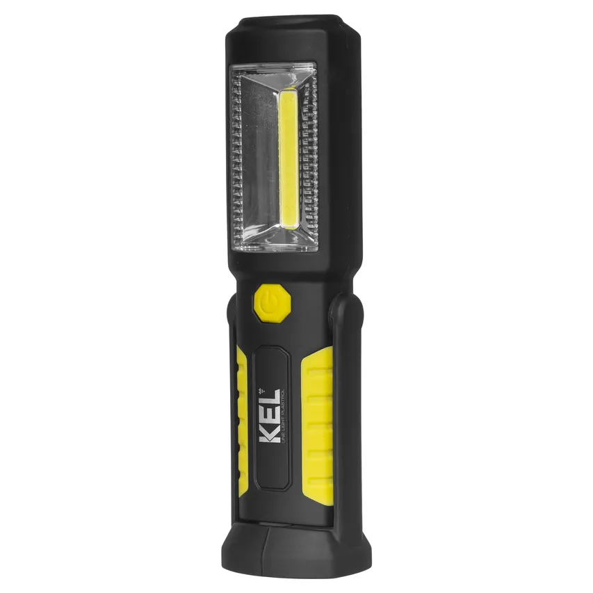 Wiederaufladbare Werkstatt-Taschenlampe (3.7V 800mAh-Li) mit Haken, Magnet 2W COB LED/3 LED