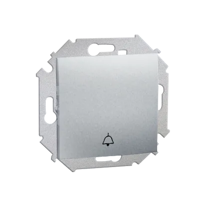 Wippe (Modul) 1fach mit Aufdruck Symbol Glocke mit Schraubklemmen IP44 Aluminium metalisch