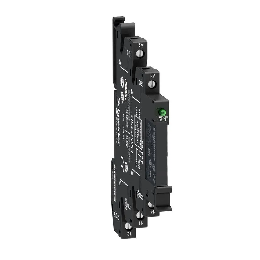 Zelio Relay LED-Schnittstellenrelais, 1C/O 6A, 24V AC/DC Schraubanschluss Schneider Electric RSL1PVBU