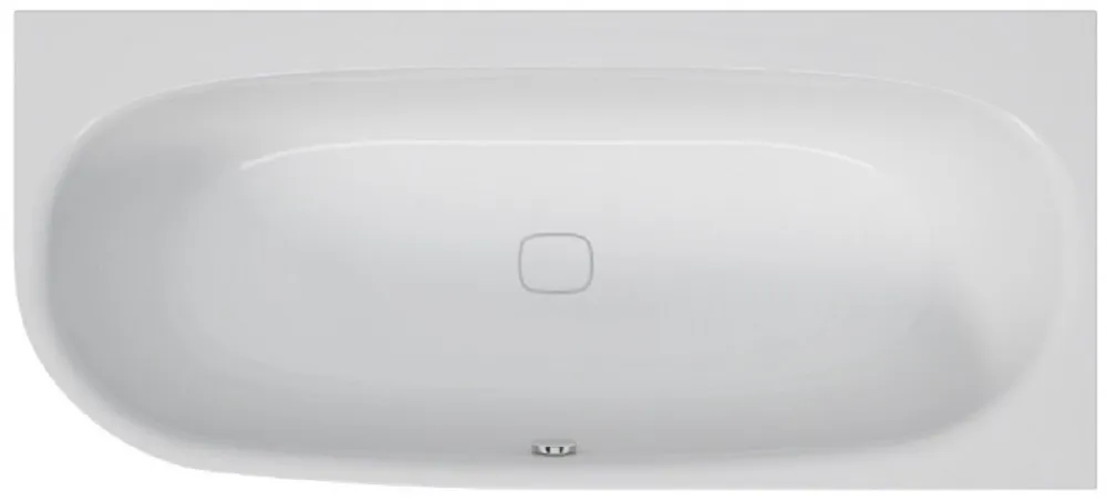 Hoesch Badewanne „iSensi“ eck, asymmetrisch 170 × 75 cm, rechts in Weiß