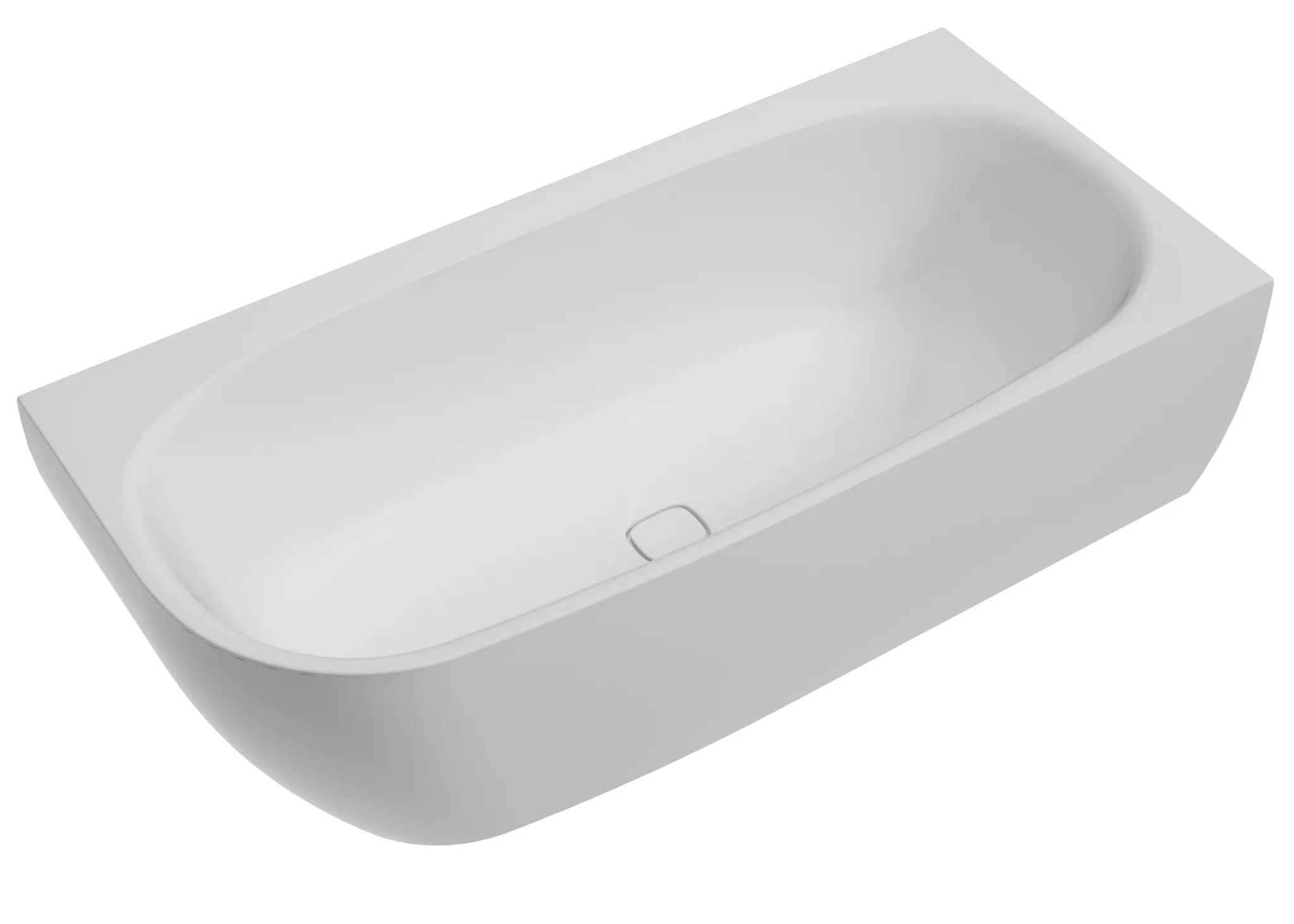 Hoesch Badewanne „iSensi“ Monolith eck, asymmetrisch 170 × 75 cm, rechts, mit Schürze in Weiß