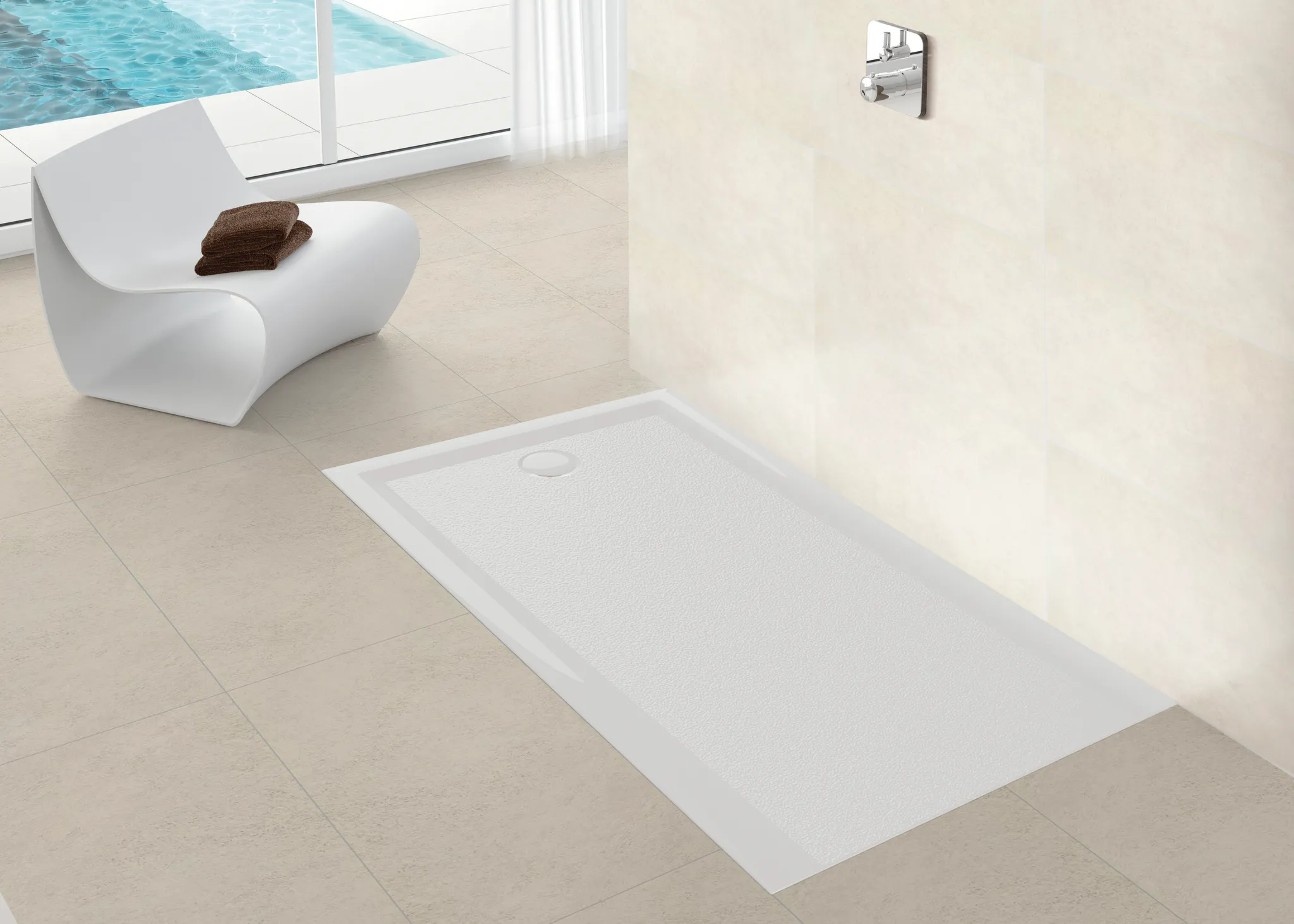 Duschwanne „Muna S“ Rechteck 90 × 70 cm in Weiß Matt