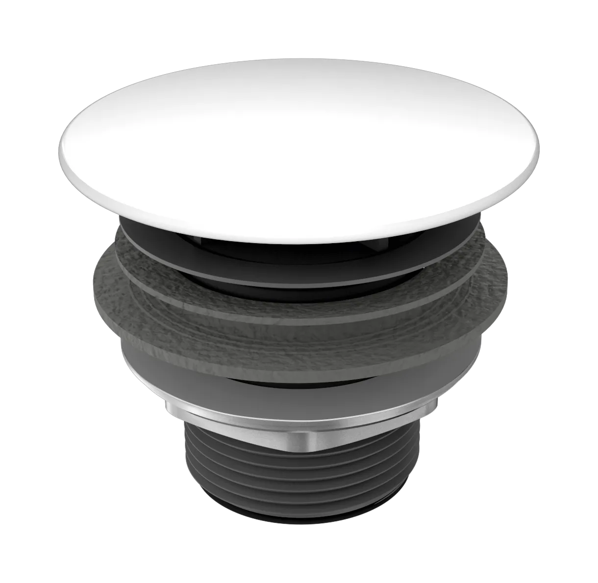 Mod. 3904 Permanentablaufventil mit emailliertem rundem Deckel, alpinweiß