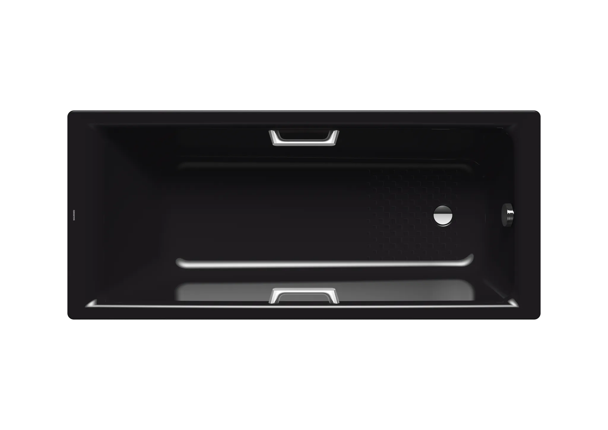 Kaldewei Badewanne „Puro“ Star rechteck 180 × 80 cm, mit Grifflochbohrungen mit Überlaufbohrung, in schwarz