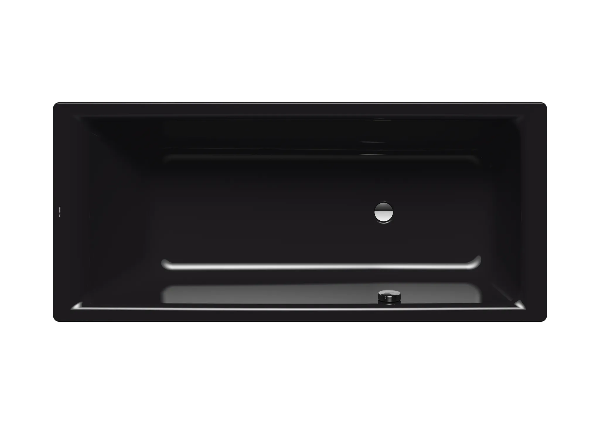 Kaldewei Badewanne „Puro“ rechteck 170 × 75 cm, ohne Grifflochbohrungen mit seitlicher Überlaufbohrung, in schwarz