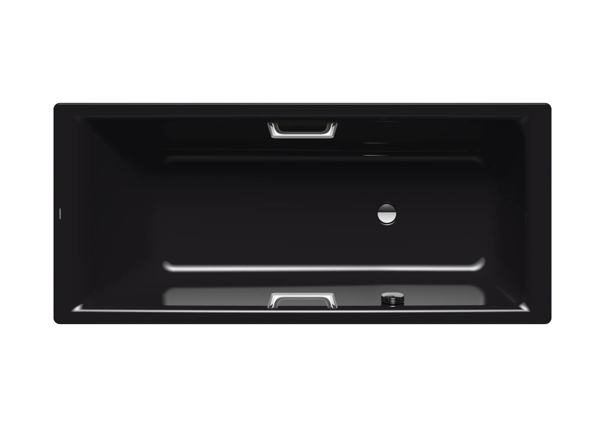 Kaldewei Badewanne „Puro“ Star rechteck 170 × 80 cm, mit Grifflochbohrungen mit gegenüberliegender Überlaufbohrung, in schwarz