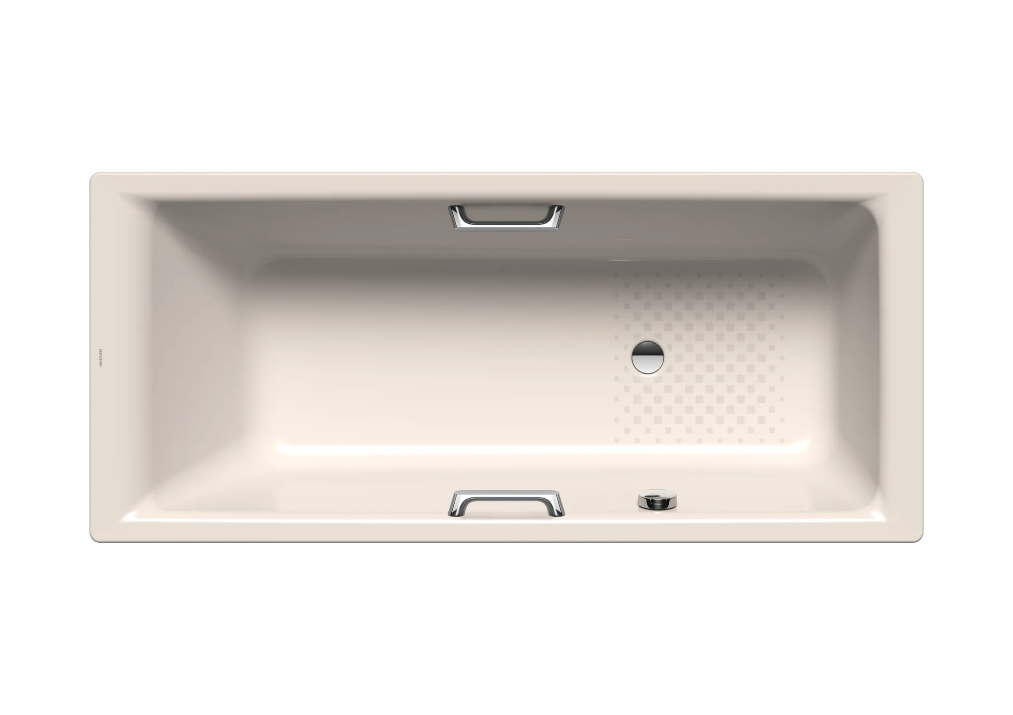 Kaldewei Badewanne „Puro“ Star rechteck 180 × 80 cm, mit Grifflochbohrungen mit seitlicher Überlaufbohrung, in pergamon