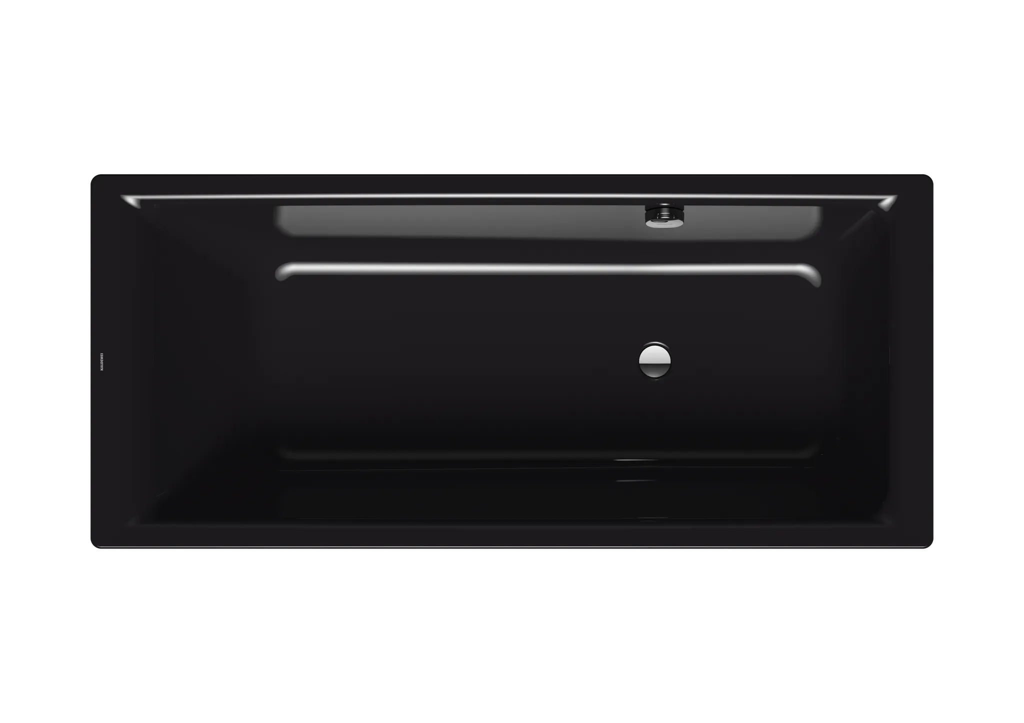 Kaldewei Badewanne „Puro“ rechteck 170 × 75 cm, ohne Grifflochbohrungen mit gegenüberliegender Überlaufbohrung, in schwarz