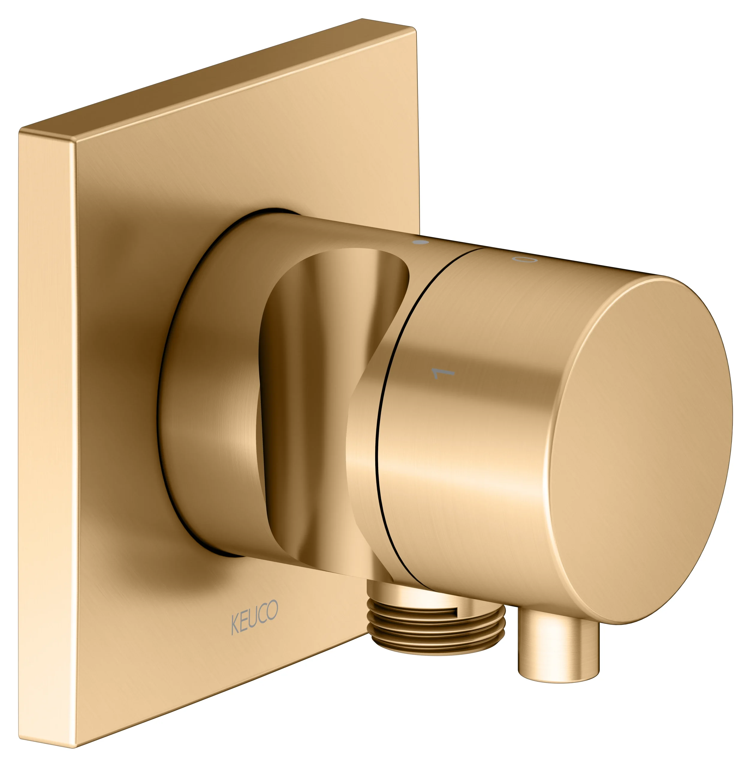 IXMO 3-Wege Ab- u. Umstellventil UP IXMO Comfort, eckig Messing gebürstet