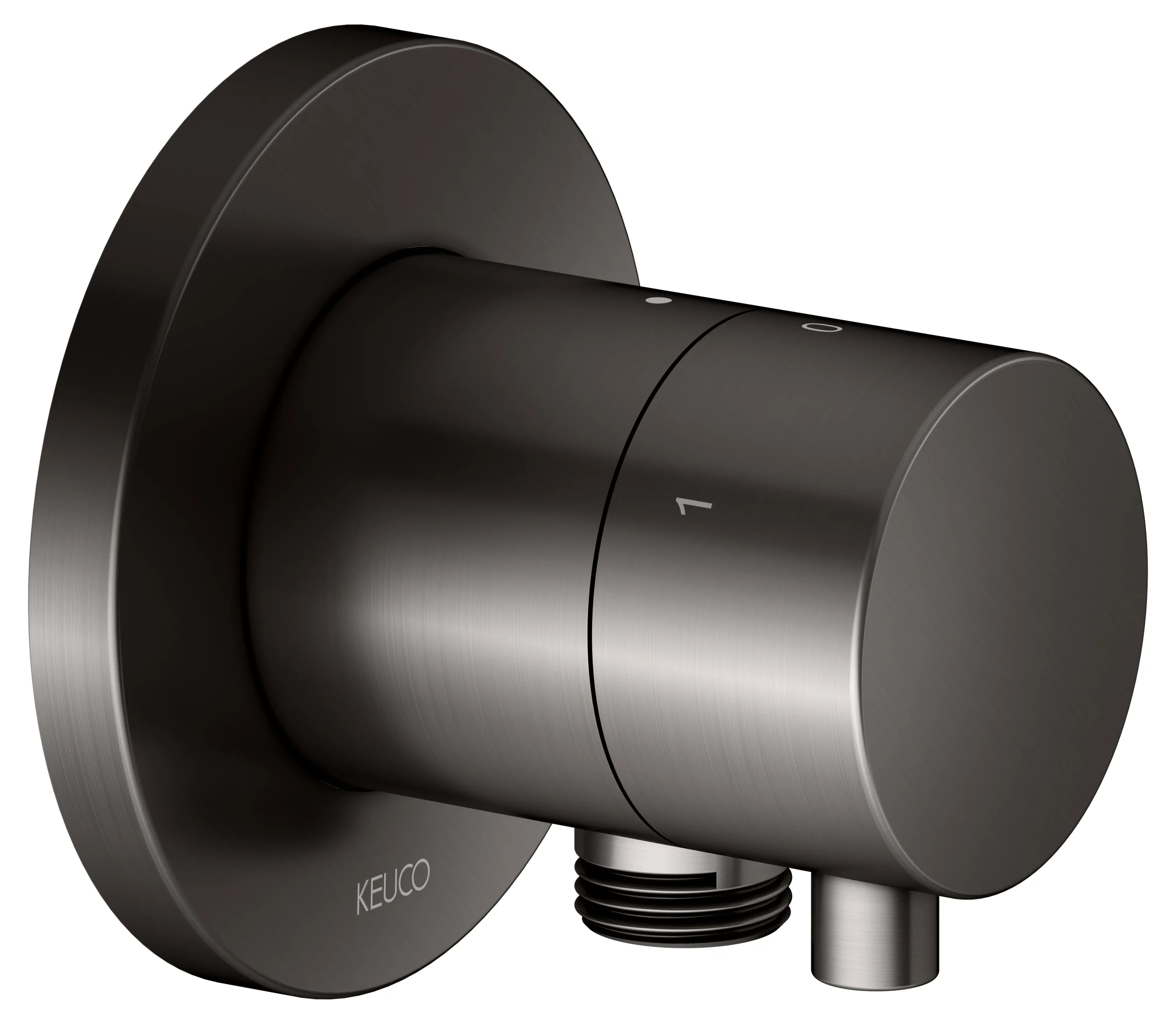 IXMO 3-Wege Ab- u. Umstellventil UP IXMO Comfort, rund Titanschwarz gebürstet